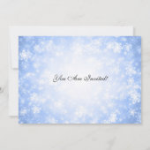Elegante bruiloft Winter Wonderland Sparkle Blue Kaart (Achterkant)