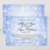 Elegante bruiloft Winter Wonderland Sparkle Blue Kaart (Voorkant / Achterkant)