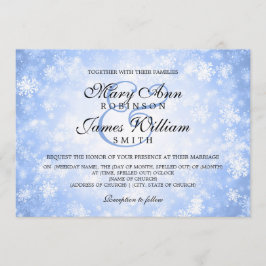 Elegante bruiloft Winter Wonderland Sparkle Blue Kaart