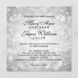 Elegante bruiloft Winter Wonderland Sparkle Zilver Kaart