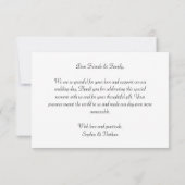Elegante bruiloft wit dank je kaart (Achterkant)