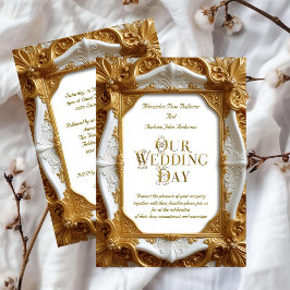 Elegante bruiloft Wit Goud Lijst Bord Kaart