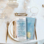 Elegante bruiloft witte Duiven Blauw Menu Kaart