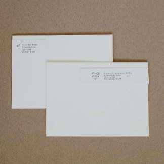 Elegante bruiloft wrap rond adres Label w Script