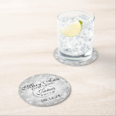 Elegante bruiloft Zilver Winter Wonderland Ronde Kartonnen Onderzetter (Insitu)