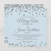 Elegante bruiloft zilveren glitter Confetti ijsbla Kaart (Voorkant / Achterkant)