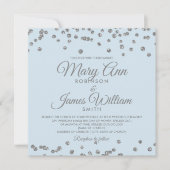 Elegante bruiloft zilveren glitter Confetti ijsbla Kaart (Voorkant)