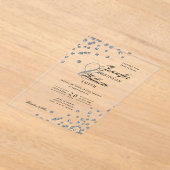 Elegante bruiloft zilveren glitter Confetti thema Acryl Uitnodigingen (Laagn)