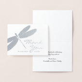 Elegante bruiloft zilveren libel dank u kaarten (Display)