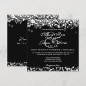 Elegante Bruiloft Zilveren Lichten Kaart (Voorkant / Achterkant)
