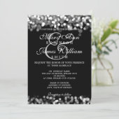 Elegante Bruiloft Zilveren Lichten Kaart (Staand voorkant)