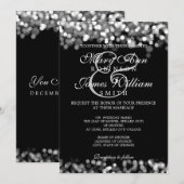 Elegante Bruiloft Zilveren Lichten Kaart (Voorkant / Achterkant)