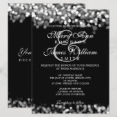 Elegante Bruiloft Zilveren Lichten Kaart (Voorkant / Achterkant)