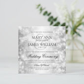 Elegante bruiloft zilveren Shimmer Lights Kaart (Staand voorkant)