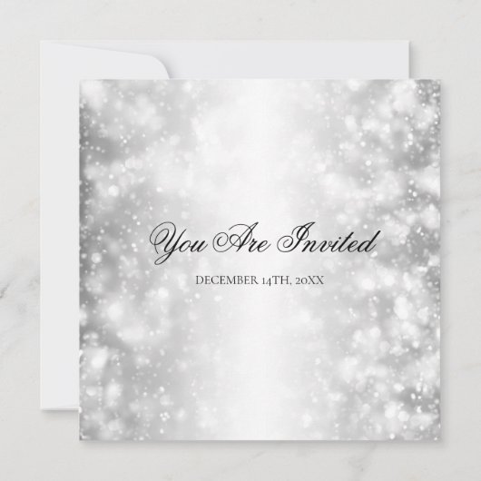 Elegante bruiloft zilveren Shimmer Lights Kaart (Achterkant)