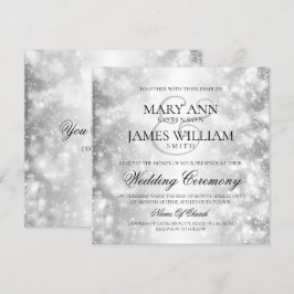 Elegante bruiloft zilveren Shimmer Lights Kaart