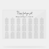 Elegante Bruiloft zitgrafiek 21 tafel acryl Acryl Bord (Voorkant)