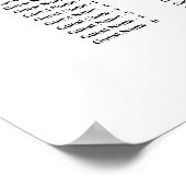 Elegante bruiloft zitgrafiek alfabetisch poster (Hoek)