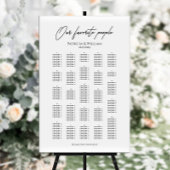 Elegante bruiloft zitgrafiek alfabetisch poster