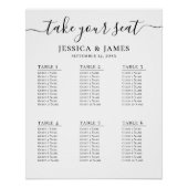 Elegante bruiloft zitgrafiek met 6 tafels perfect poster (Voorkant)