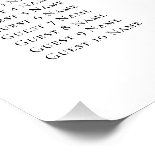 Elegante bruiloft zitgrafiek met 6 tafels perfect poster (Hoek)