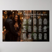 Elegante bruiloft zitgrafiek met foto 15 tafels poster (Voorkant)