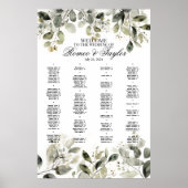 Elegante bruiloft zitgrafiek met groen poster (Voorkant)