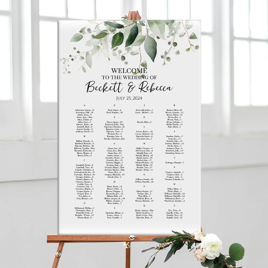 Elegante bruiloft zitgrafiek met groen poster