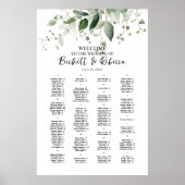 Elegante bruiloft zitgrafiek met groen poster (Voorkant)