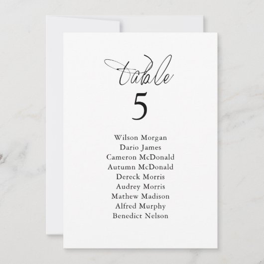 Elegante bruiloft Zitting Grafiek Tafel Kaart (Voorkant)