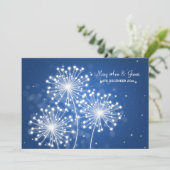 Elegante bruiloft zomer sparkle saffier blauw kaart (Staand voorkant)