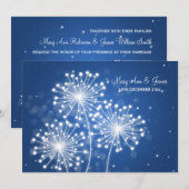 Elegante bruiloft zomer sparkle saffier blauw kaart (Voorkant / Achterkant)