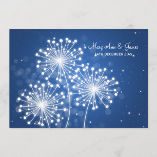 Elegante bruiloft zomer sparkle saffier blauw kaart