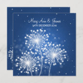 Elegante bruiloft zomer sparkle saffier blauw kaart (Voorkant / Achterkant)