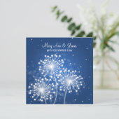 Elegante bruiloft zomer sparkle saffier blauw kaart (Staand voorkant)