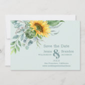 Elegante bruiloft Zonnebloem Save the Date (Voorkant)