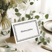 Elegante Bruiloft Zwart & Wit Gast Plaats Kaart