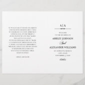 Elegante bruiloft. Zwart-wit programma gevouwen (Voorkant)