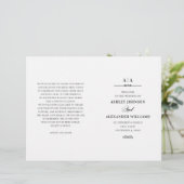 Elegante bruiloft. Zwart-wit programma gevouwen (Staand voorkant)