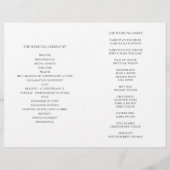 Elegante bruiloft. Zwart-wit programma gevouwen (Achterkant)