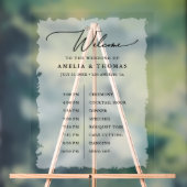 Elegante bruiloft zwart | Wit Welkom en Tijdlijn Acryl Bord (Neutraal)