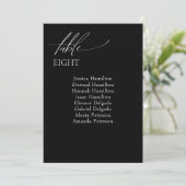 Elegante bruiloft zwarte gast zittafel nummers (Staand voorkant)