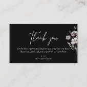 Elegante bruiloft zwarte waterverf dank u plaatskaartje (Achterkant)