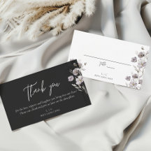 Elegante bruiloft zwarte waterverf dank u