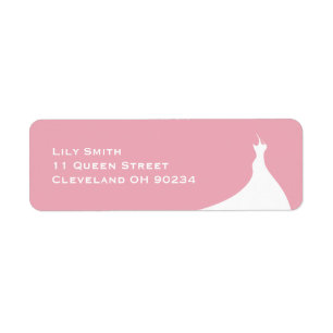 Elegante bruiloftborrel roze label