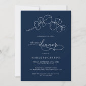 Elegante bruiloftdiner in Navy Blue Kaart (Voorkant)