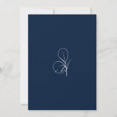 Elegante bruiloftdiner in Navy Blue Kaart (Achterkant)