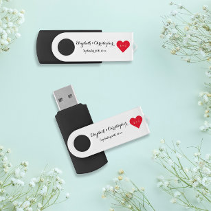 Elegante Bruiloften Passen getrouwd Naam Monogram  USB Stick