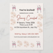 Elegante bruiloftfeest uitnodiging | Printbaar & o (Voorkant)
