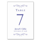 Elegante bruiloftontvangst trendy periwinkle wit kaart (Voorkant)